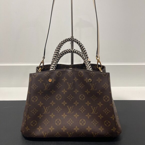 Louis Vuitton Montaigne BB Monogram Hand/Shoulder Bag Braided Handle (JB1212) - Picture 2 of 13